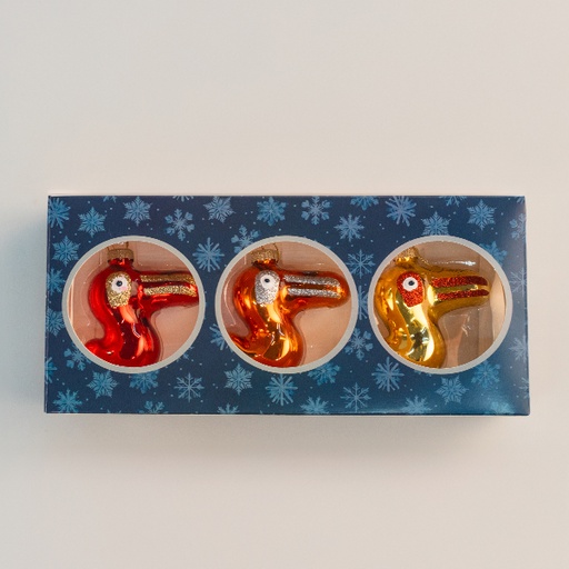 Weihnachtskugeln, 3er-Set (rot)